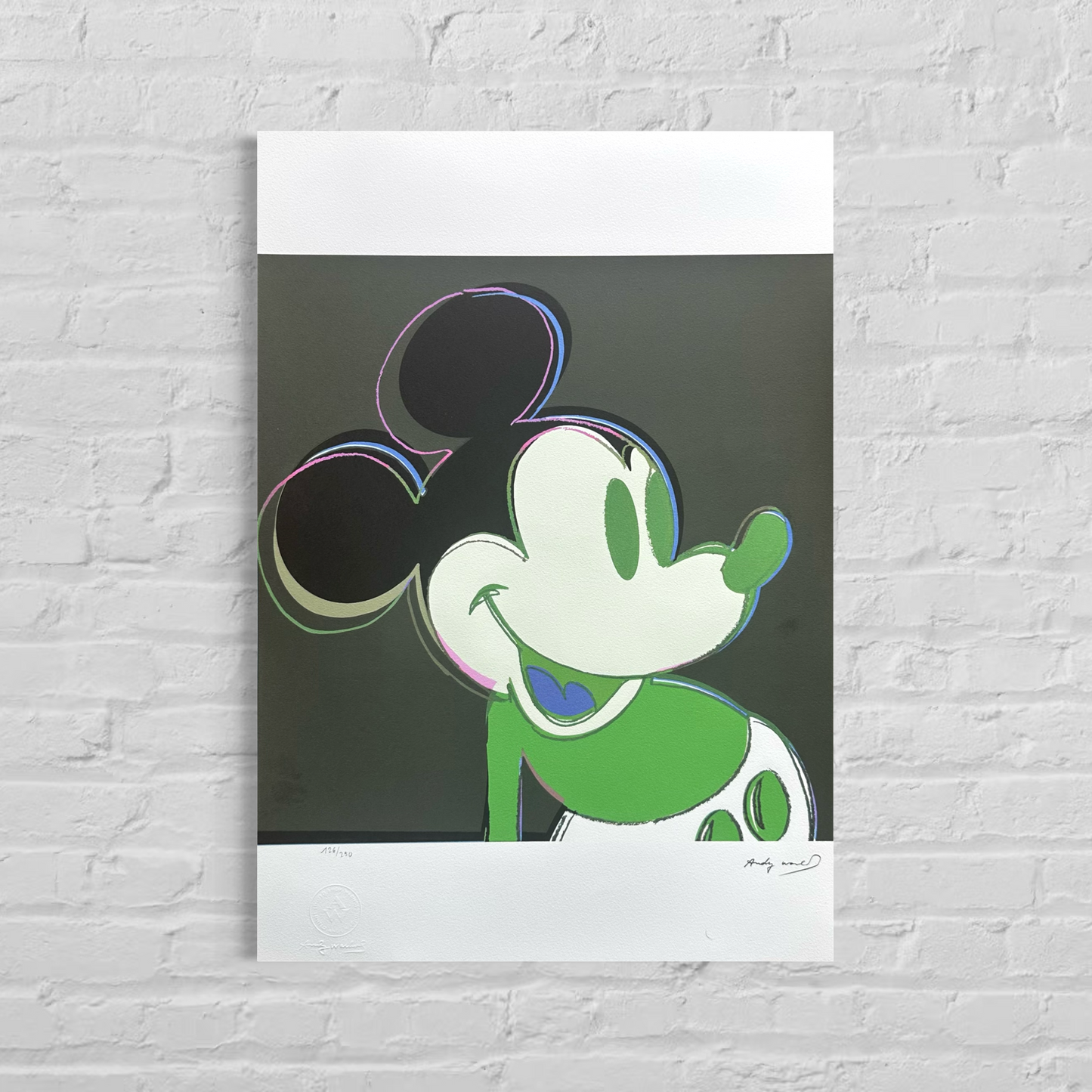 Andy Warhol Mickey Mouse (Black-green) Lithograph Arches 300gsm 42x59 cm