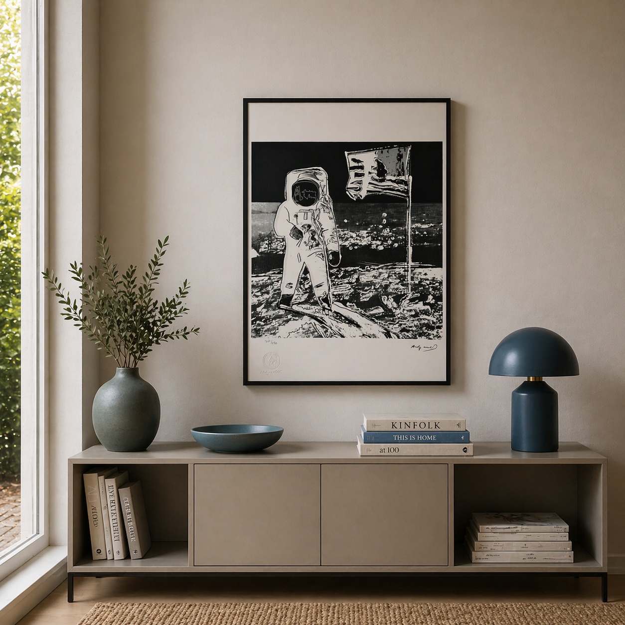 Andy Warhol Moonwalk (Black-White) Lithograph Arches 300gsm 42x59 cm