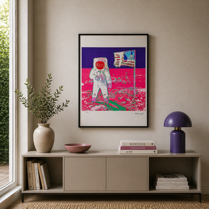 Andy Warhol Moonwalk (Neon Pink & Purple) Lithograph Arches 300gsm 42x59 cm