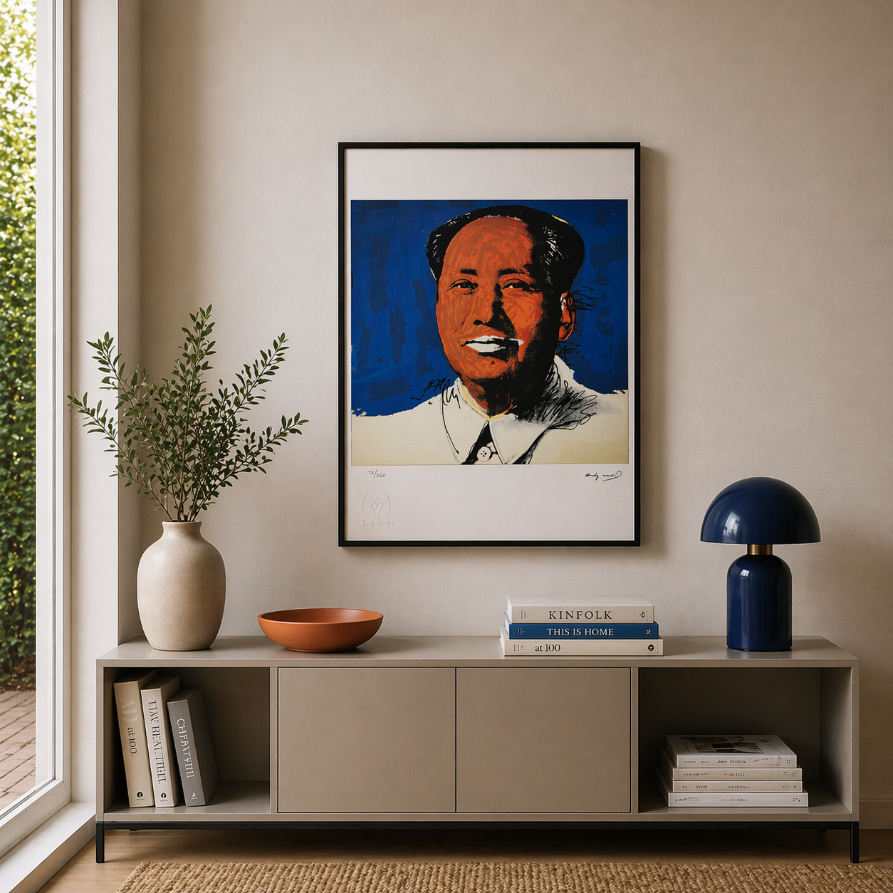 Andy Warhol Mao (Blue & Orange) Lithograph Arches 300gsm 42x59 cm