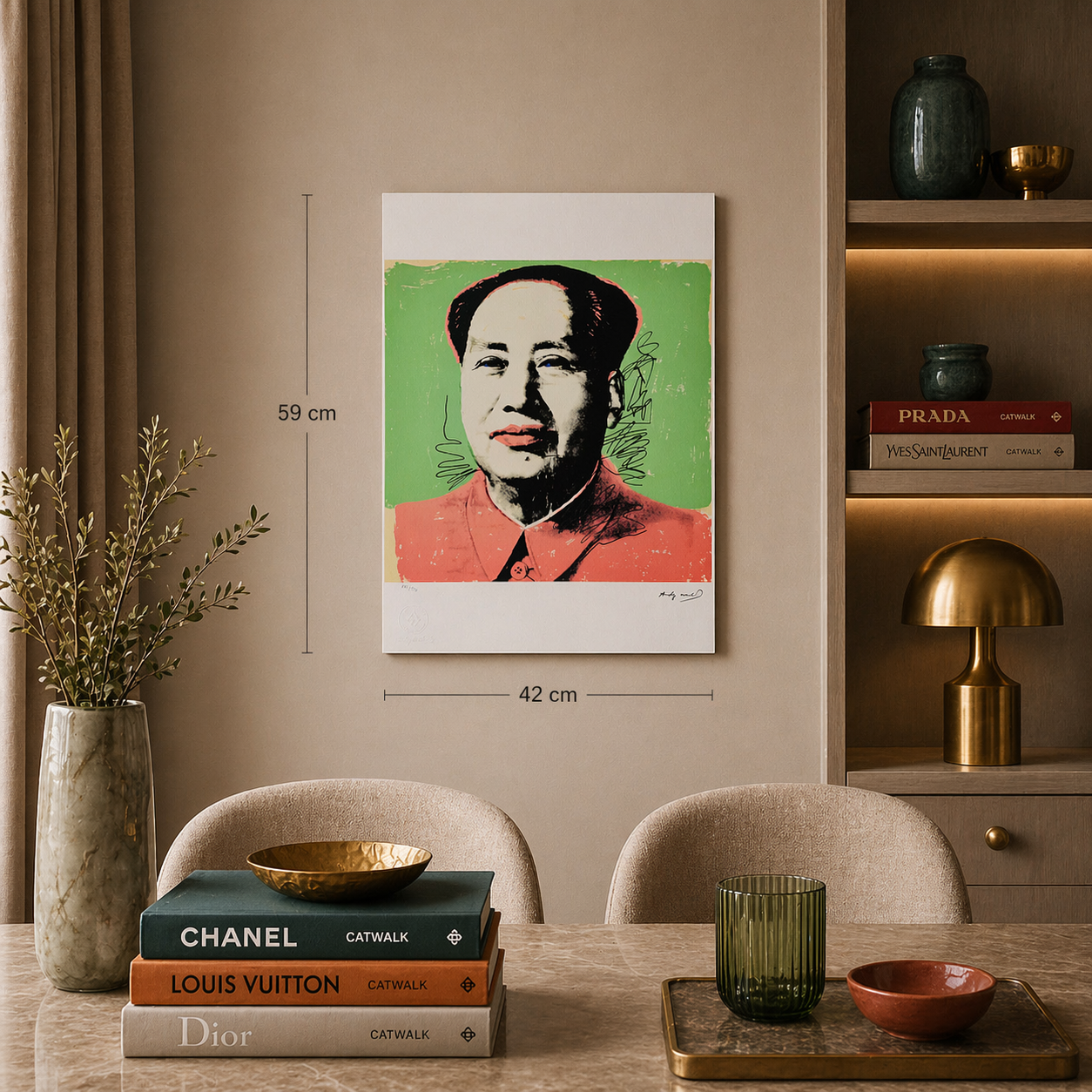 Andy Warhol Mao (Green & Red) Lithograph Arches 300gsm 42x59 cm