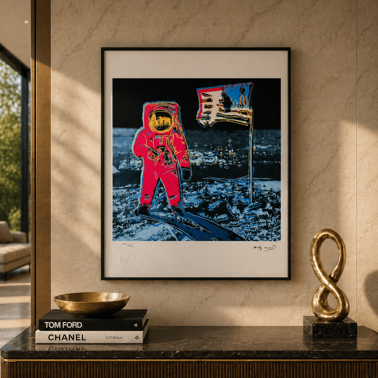 Andy Warhol Moonwalk (Pink & Blue) Lithograph Arches 300gsm 42x59 cm