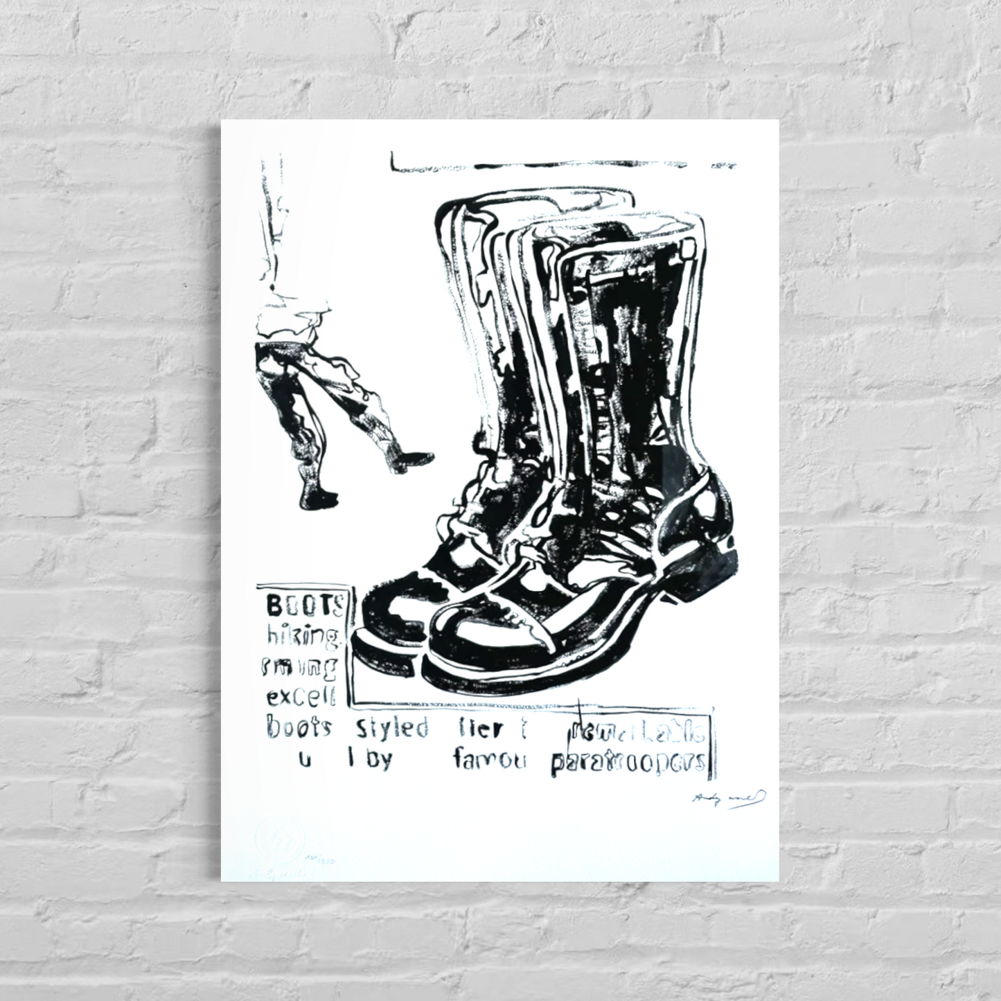 Andy Warhol Paratrooper Boots Lithograph Arches 300gsm 42x59 cm