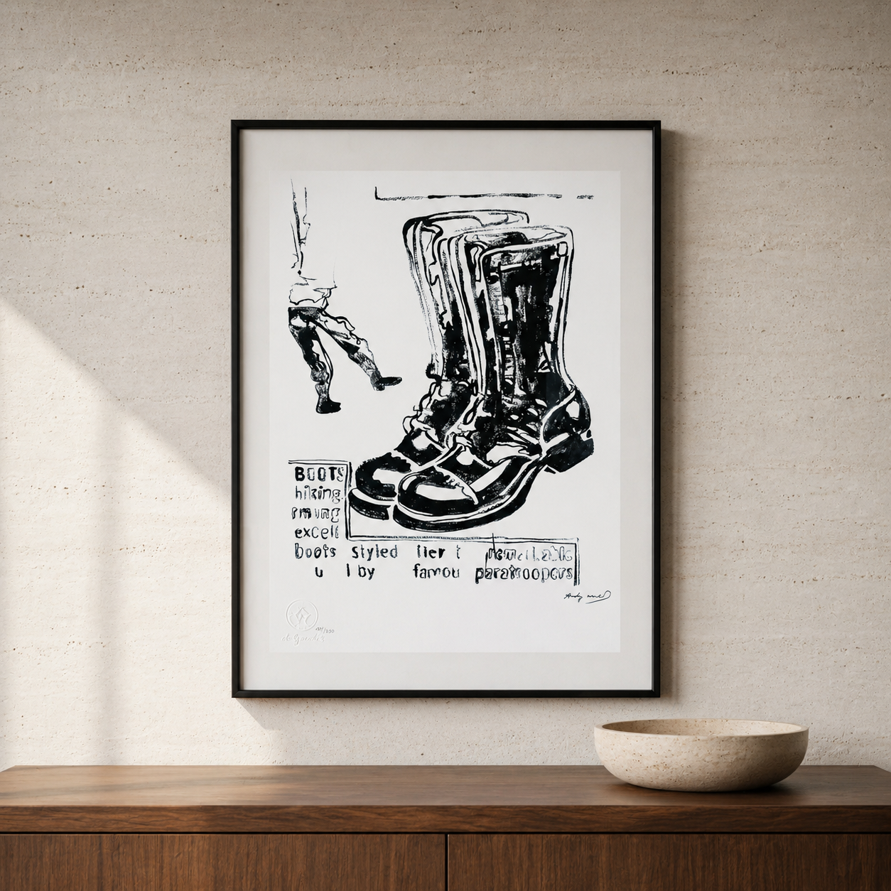 Andy Warhol Paratrooper Boots Lithograph Arches 300gsm 42x59 cm