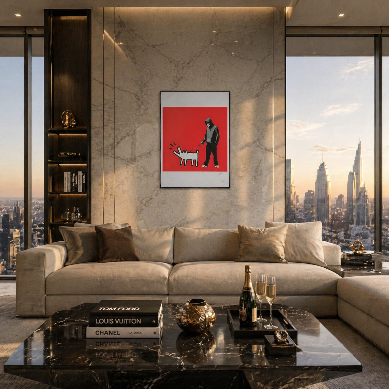 Banksy Barking Dog (Red) Lithograph Arches 300gsm 42x59 cm