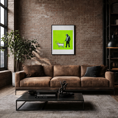 Banksy Barking Dog (Light Green) Lithograph Arches 300gsm 42x59 cm