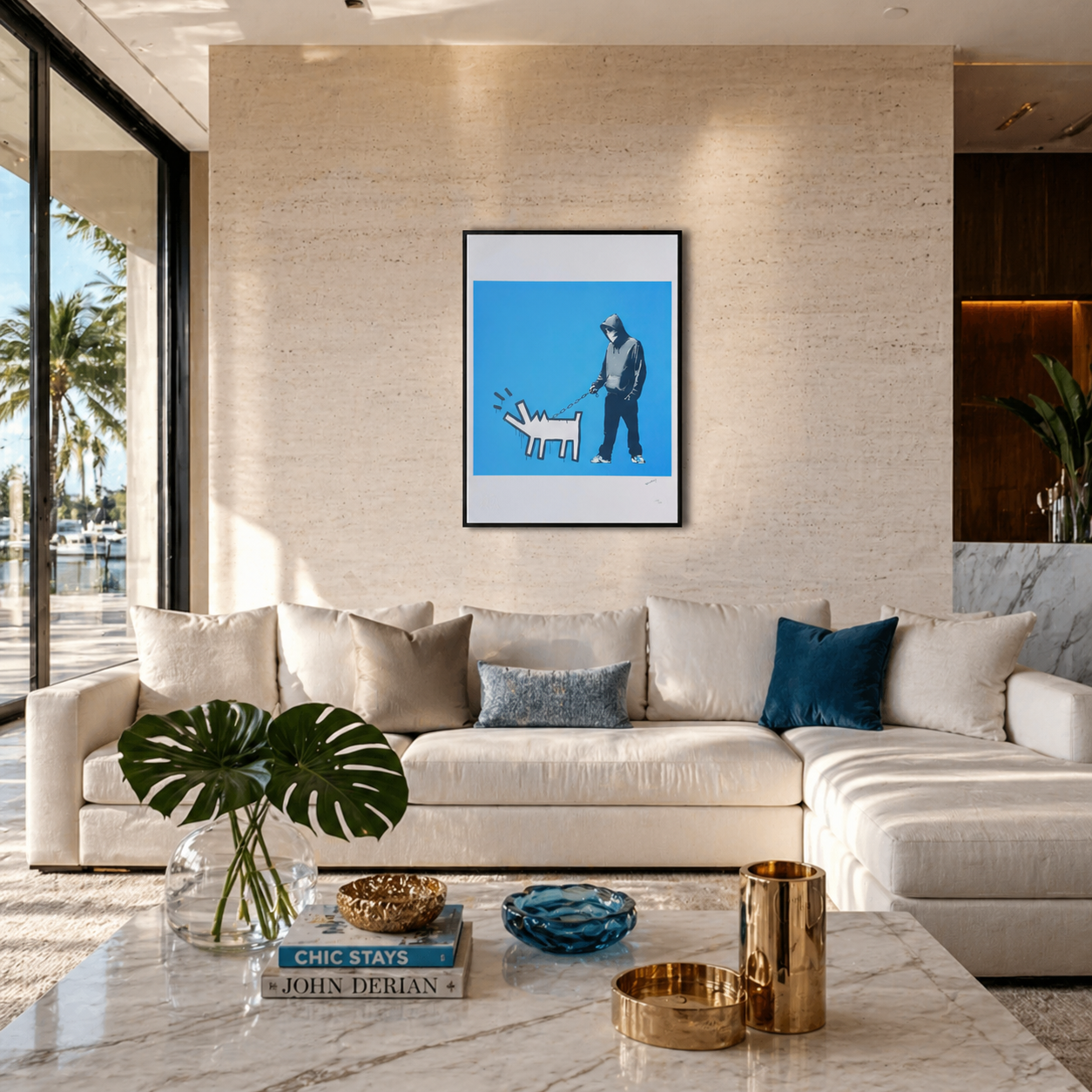 Banksy Barking Dog (Blue) Lithograph Arches 300gsm 42x59 cm