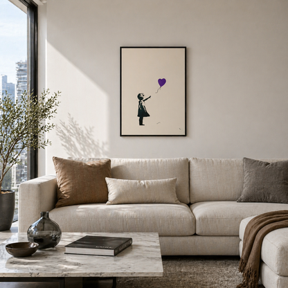 Banksy Girl With the Balloon (Purple) Lithograph Arches 300gsm 42x59 cm