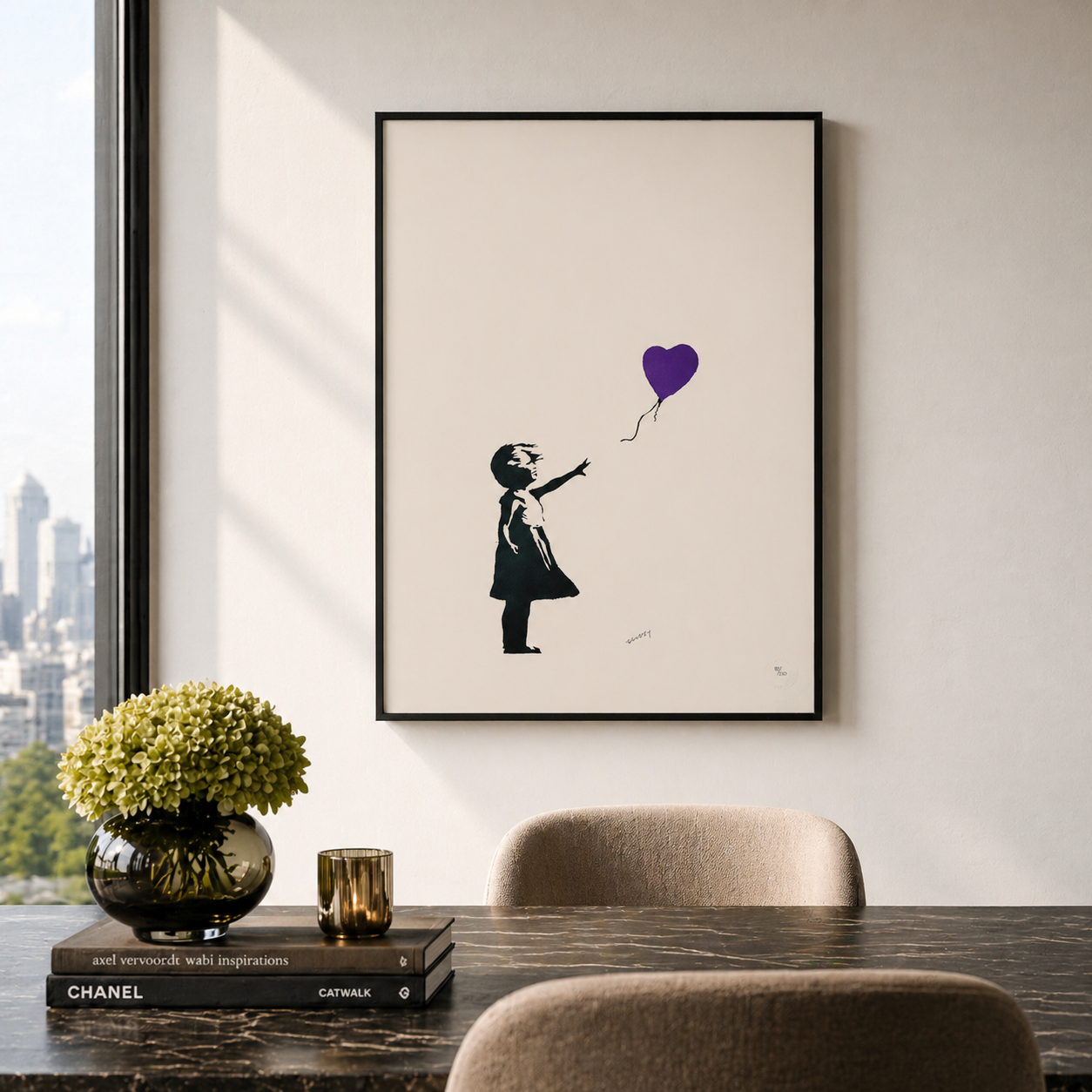Banksy Girl With the Balloon (Purple) Lithograph Arches 300gsm 42x59 cm