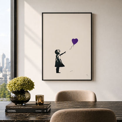 Banksy Girl With the Balloon (Purple) Lithograph Arches 300gsm 42x59 cm