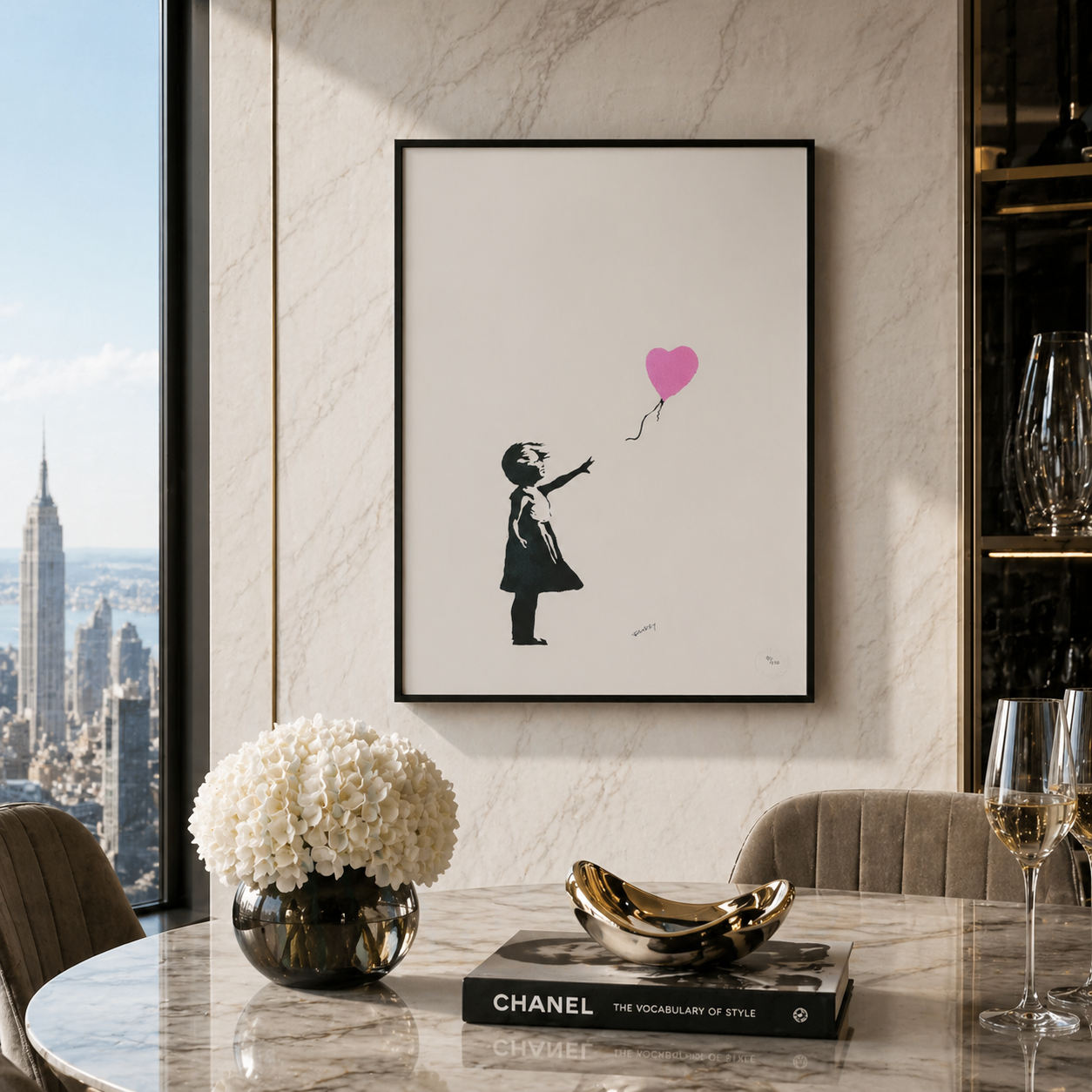 Banksy Girl With the Balloon (Pink) Lithograph Arches 300gsm 42x59 cm