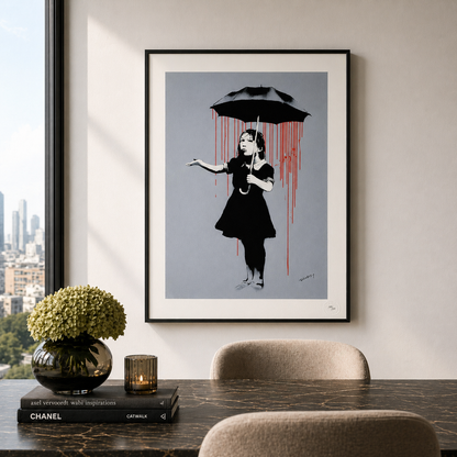 Banksy Girl with Umbrella (Lola) Lithograph Arches 300gsm 42x59 cm