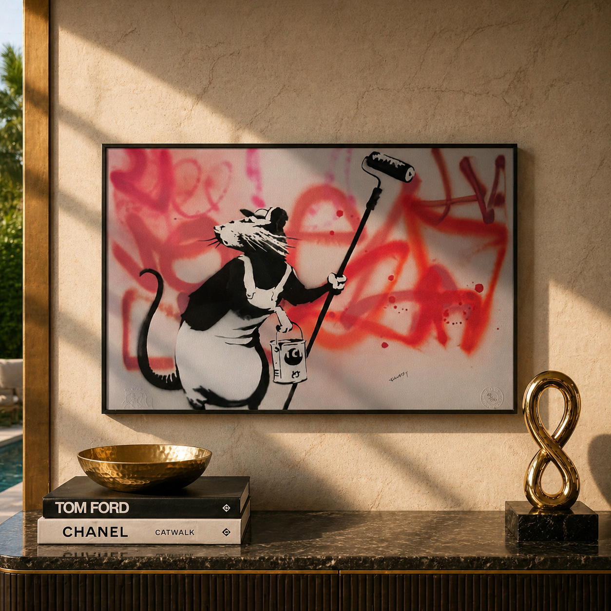 Banksy Rat with Roller Lithograph Arches 300gsm 42x59 cm