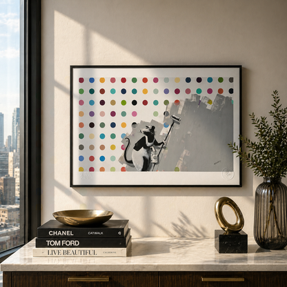 Banksy Roller Rat Spot Painting Lithograph Arches 300gsm 42x59 cm