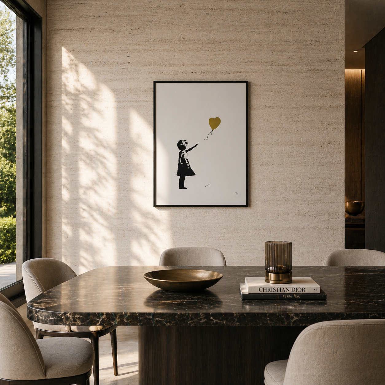 Banksy Girl With the Balloon (Gold) Lithograph Arches 300gsm 42x59 cm