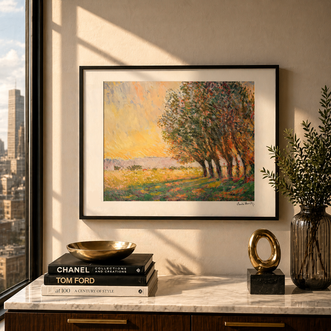 Claude Monet Willows in the setting sun Lithograph Arches 300gsm 42x59 cm