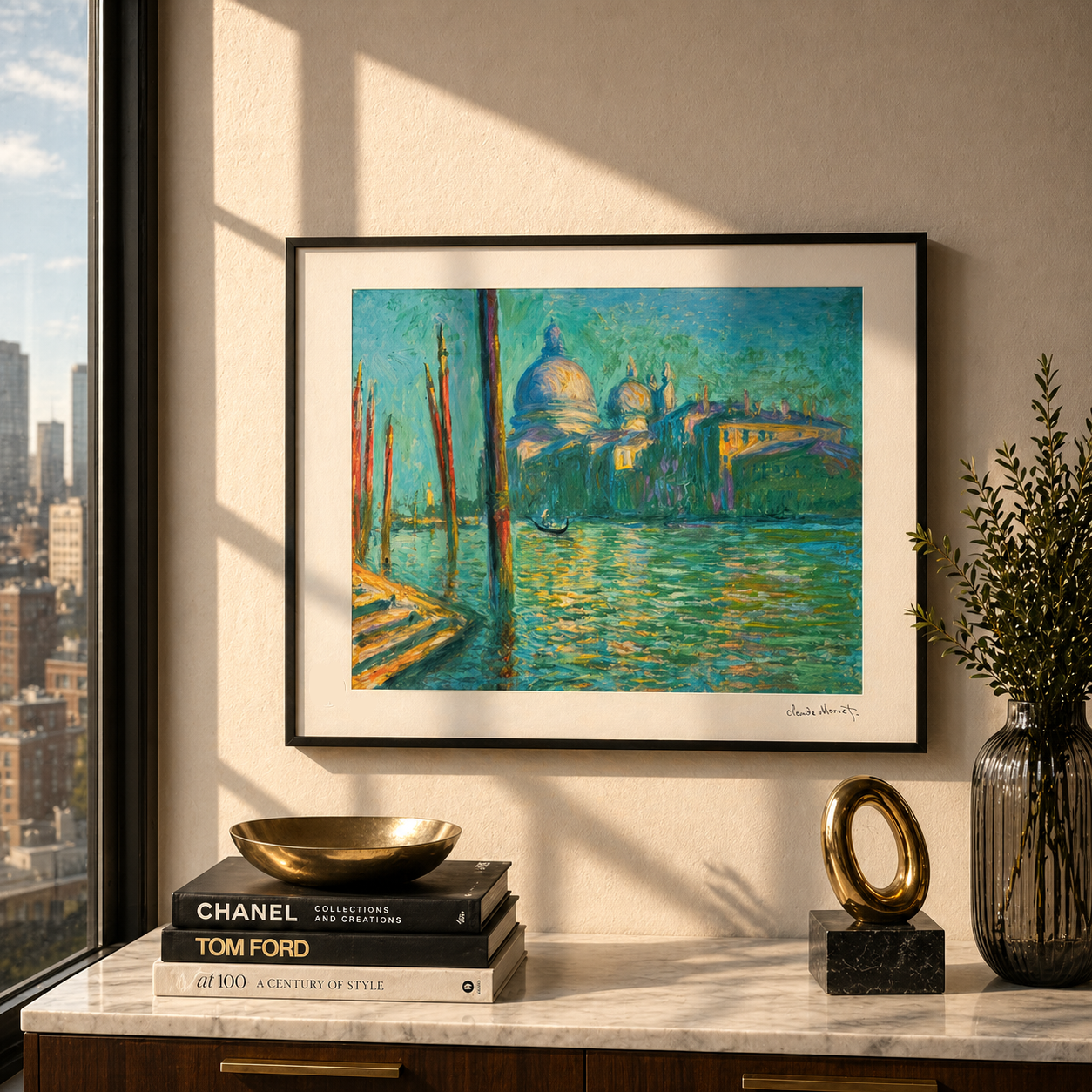 Claude Monet The Grand Canal and Santa Maria Lithograph Arches 300gsm 42x59 cm