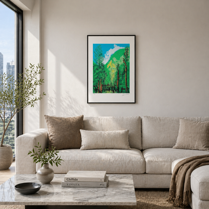 David Hockney Forest with 4 trees Lithograph Arches 300gsm 42x59 cm