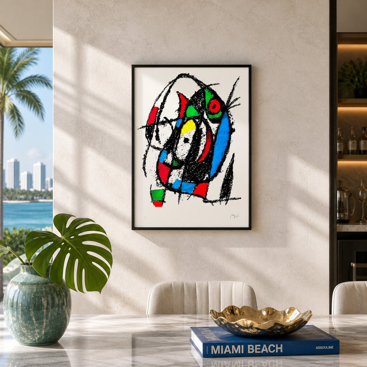 Joan Miró central circle composition Lithography Arches 300gsm 42x59 cm
