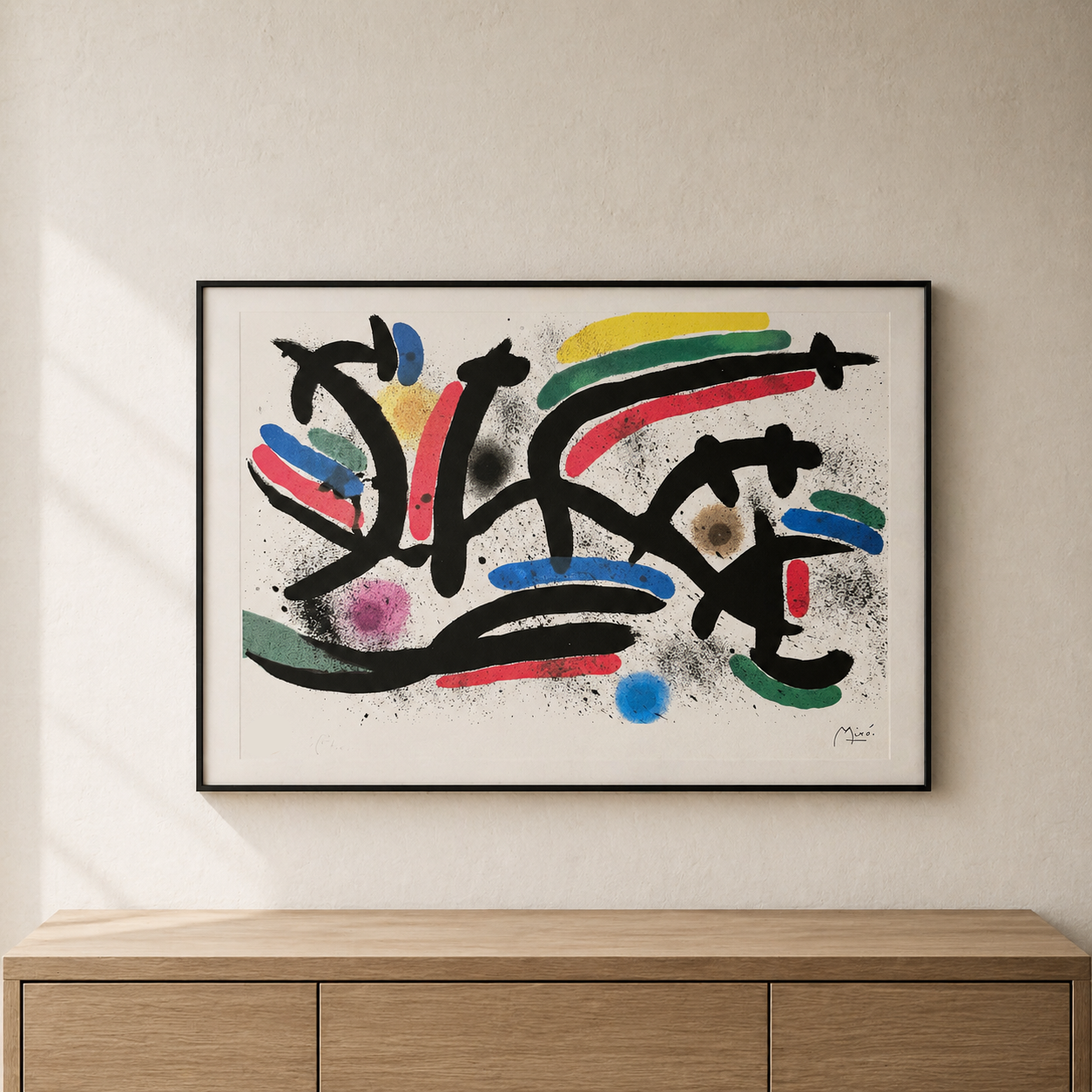 Joan Miró horizontal line composition Lithography Arches 300gsm 42x59 cm