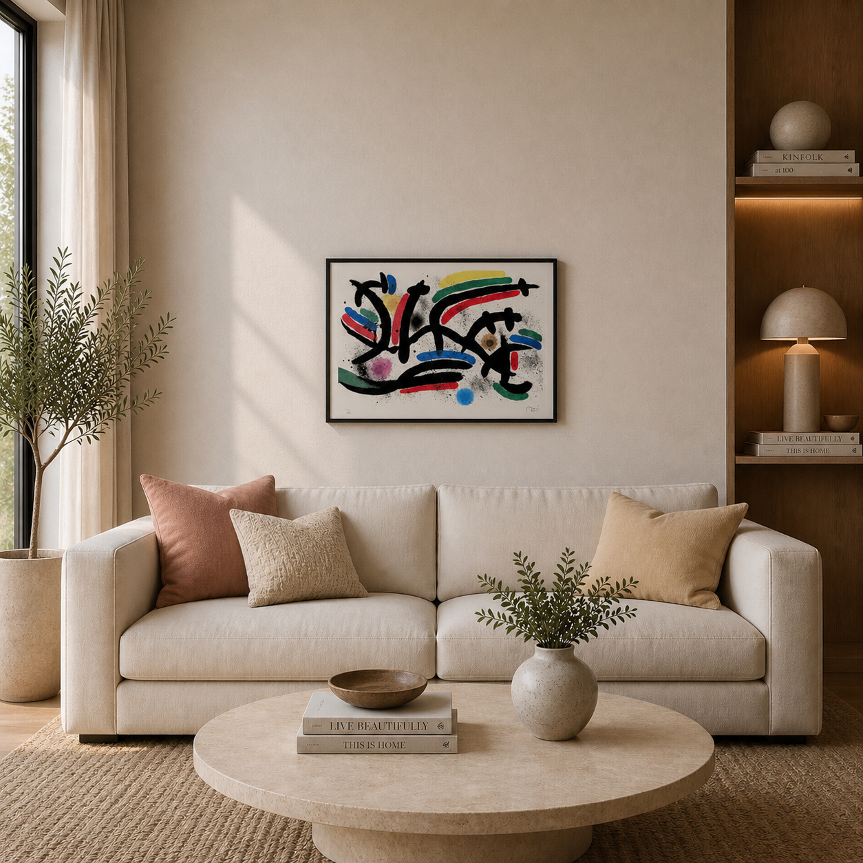 Joan Miró horizontal line composition Lithography Arches 300gsm 42x59 cm