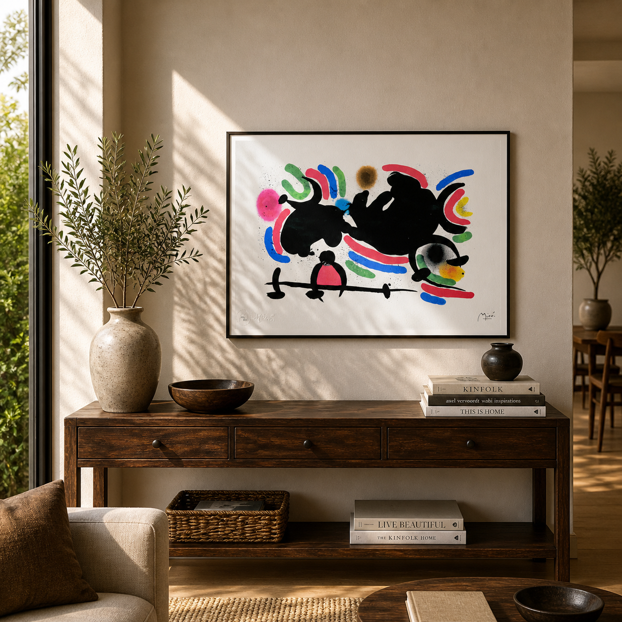 Joan Miró dynamic horizontal composition Lithography Arches 300gsm 42x59 cm