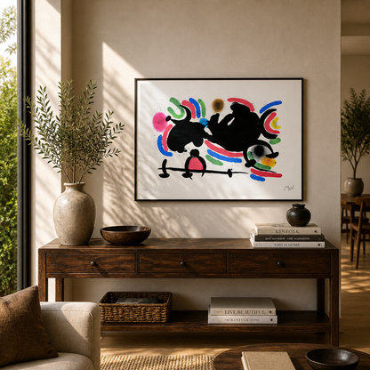 Joan Miró dynamic horizontal composition Lithography Arches 300gsm 42x59 cm