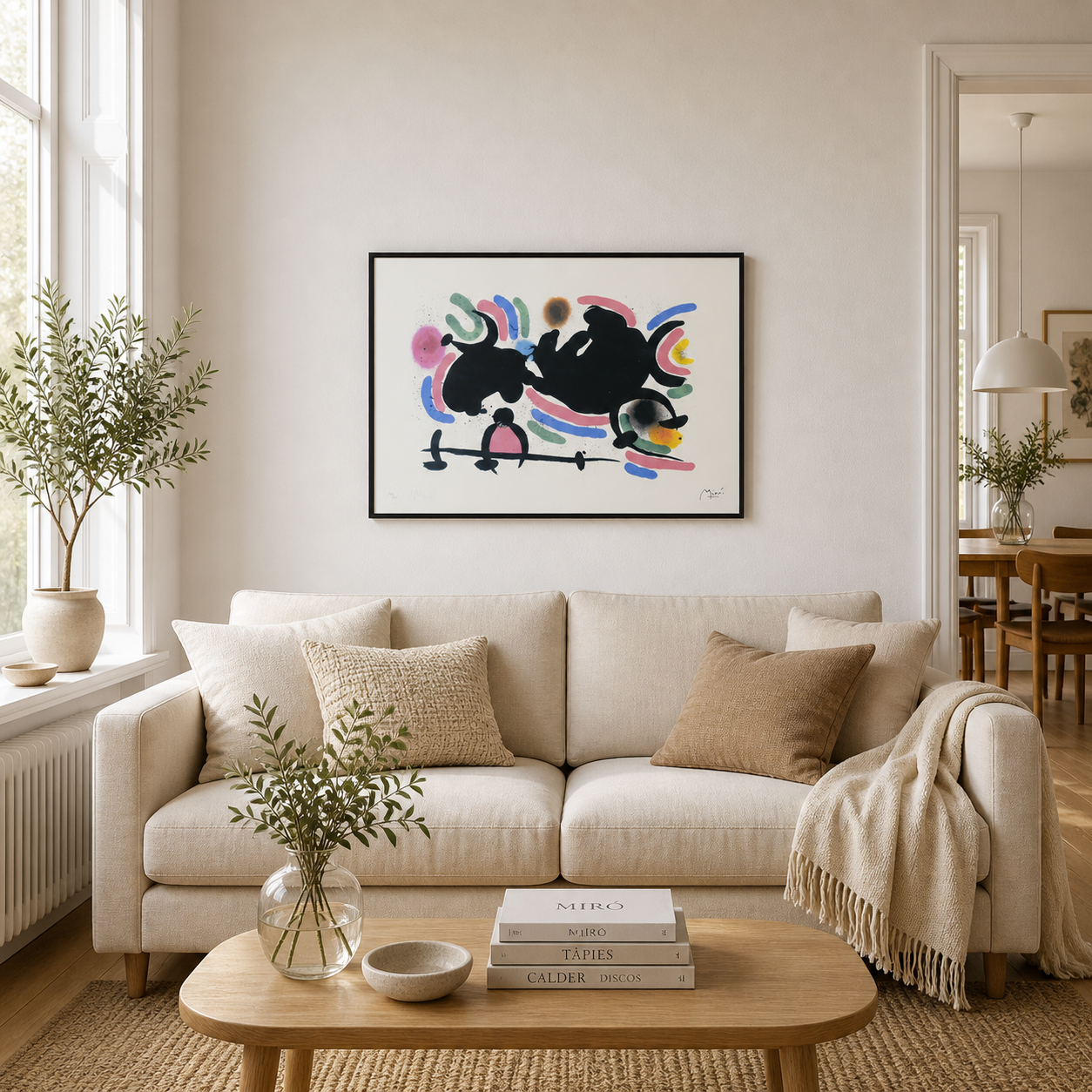 Joan Miró dynamic horizontal composition Lithography Arches 300gsm 42x59 cm