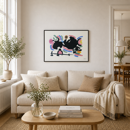 Joan Miró dynamic horizontal composition Lithography Arches 300gsm 42x59 cm