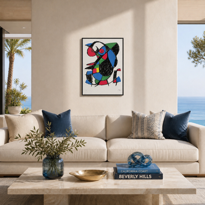 Joan Miró abstract figure with color areas Lithograph Arches 300gsm 42x59 cm