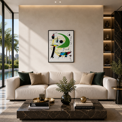 Joan Miró circle composition with lines Lithograph Arches 300gsm 42x59 cm
