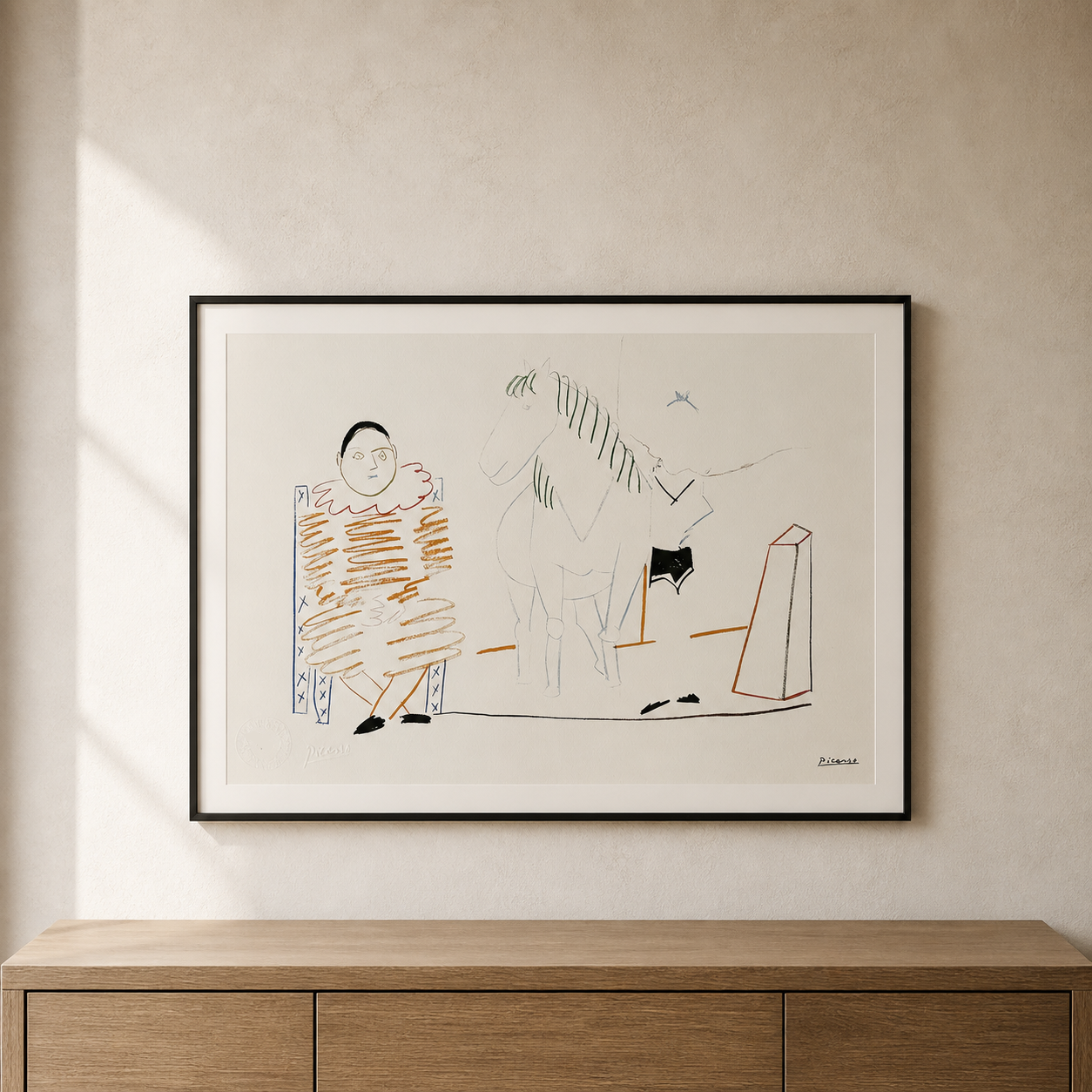 Pablo Picasso Clown and horse, 1954 Lithograph Arches 300gsm 42x59 cm