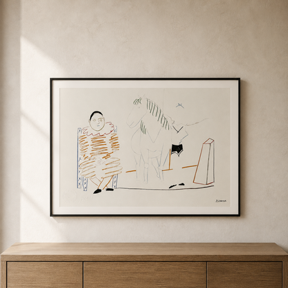 Pablo Picasso Clown and horse, 1954 Lithograph Arches 300gsm 42x59 cm