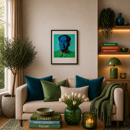 Andy Warhol Mao (Turquoise & Blue Edition) Lithograph Arches 300gsm 42x59 cm