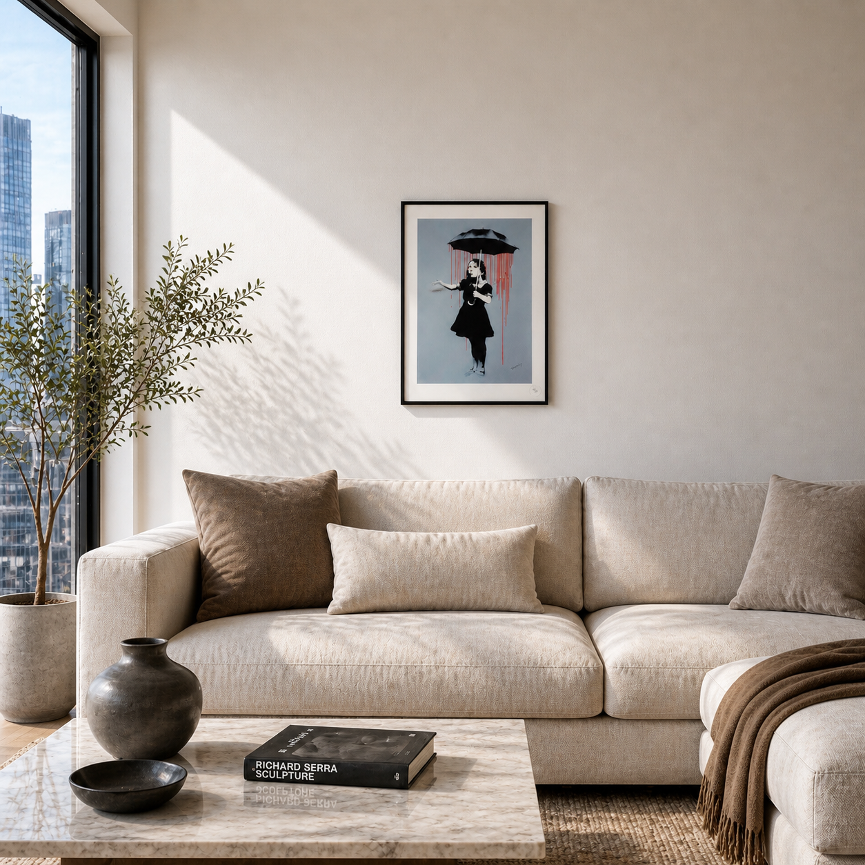 Banksy Girl with Umbrella (Lola) Lithograph Arches 300gsm 42x59 cm