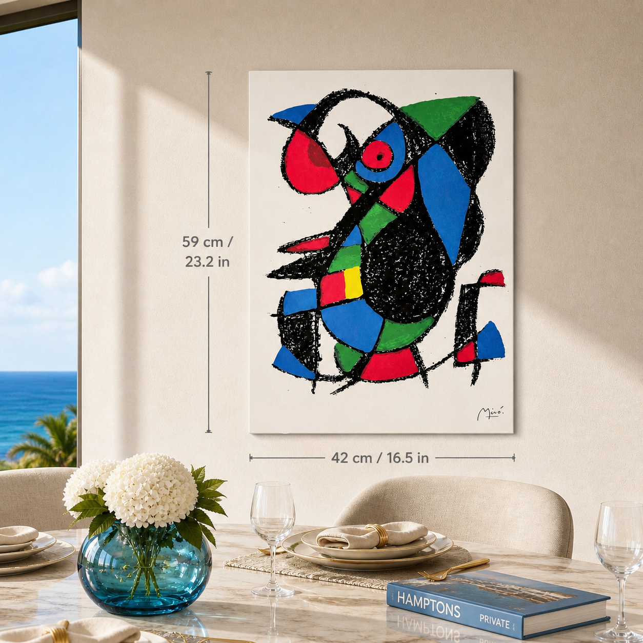 Joan Miró abstract figure with color areas Lithograph Arches 300gsm 42x59 cm