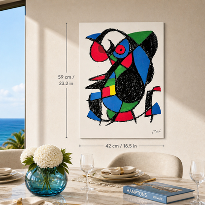Joan Miró abstract figure with color areas Lithograph Arches 300gsm 42x59 cm