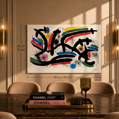 Joan Miró horizontal line composition Lithography Arches 300gsm 42x59 cm