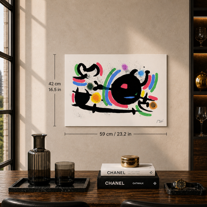 Joan Miró central black circle Lithograph Arches 300gsm 42x59 cm