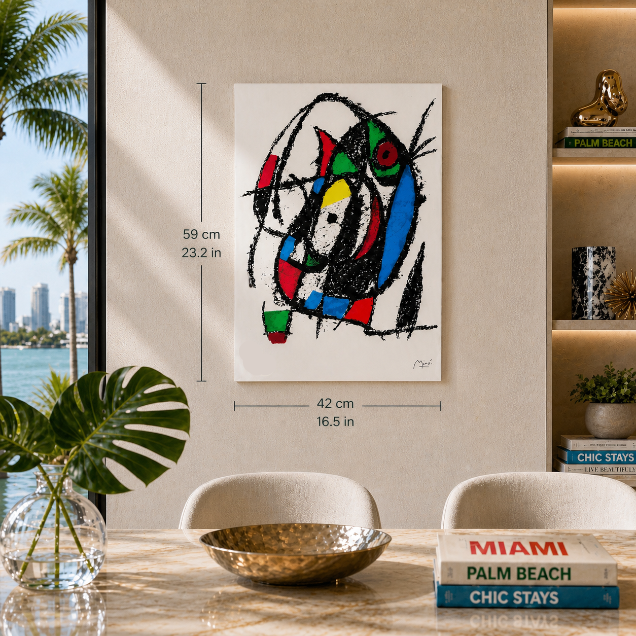 Joan Miró central circle composition Lithography Arches 300gsm 42x59 cm