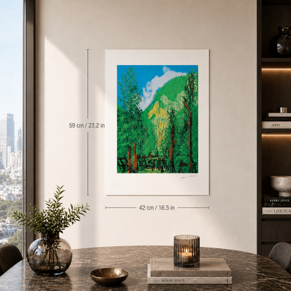 David Hockney Forest with 4 trees Lithograph Arches 300gsm 42x59 cm