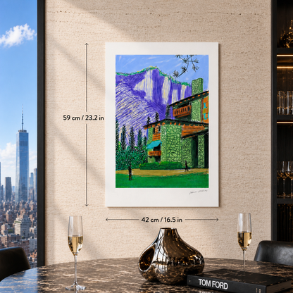 David Hockney House with 2 figures Lithograph Arches 300gsm 42x59 cm
