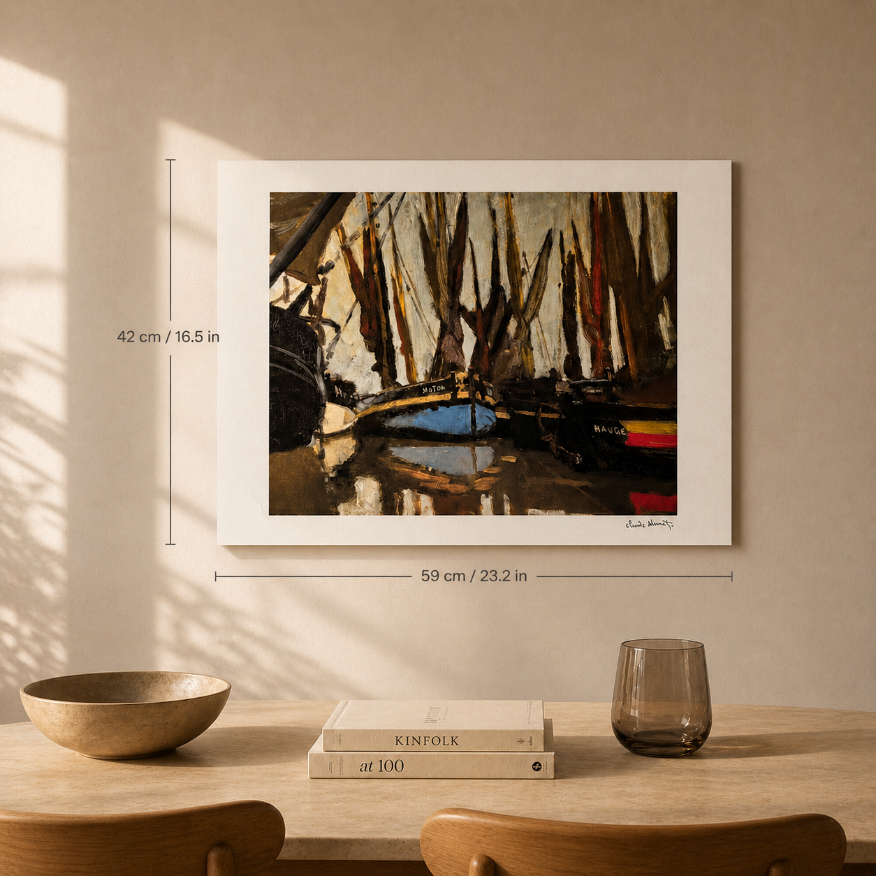 Claude Monet Fishing Boats Lithograph Arches 300gsm 42x59 cm