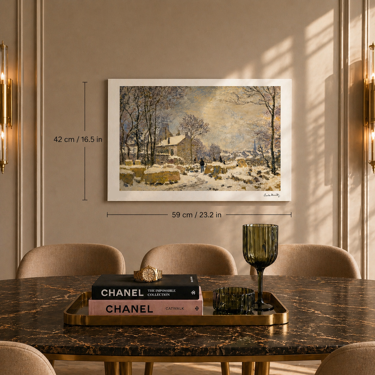 Claude Monet Winter Effects in Argenteuil Lithograph Arches 300gsm 42x59 cm