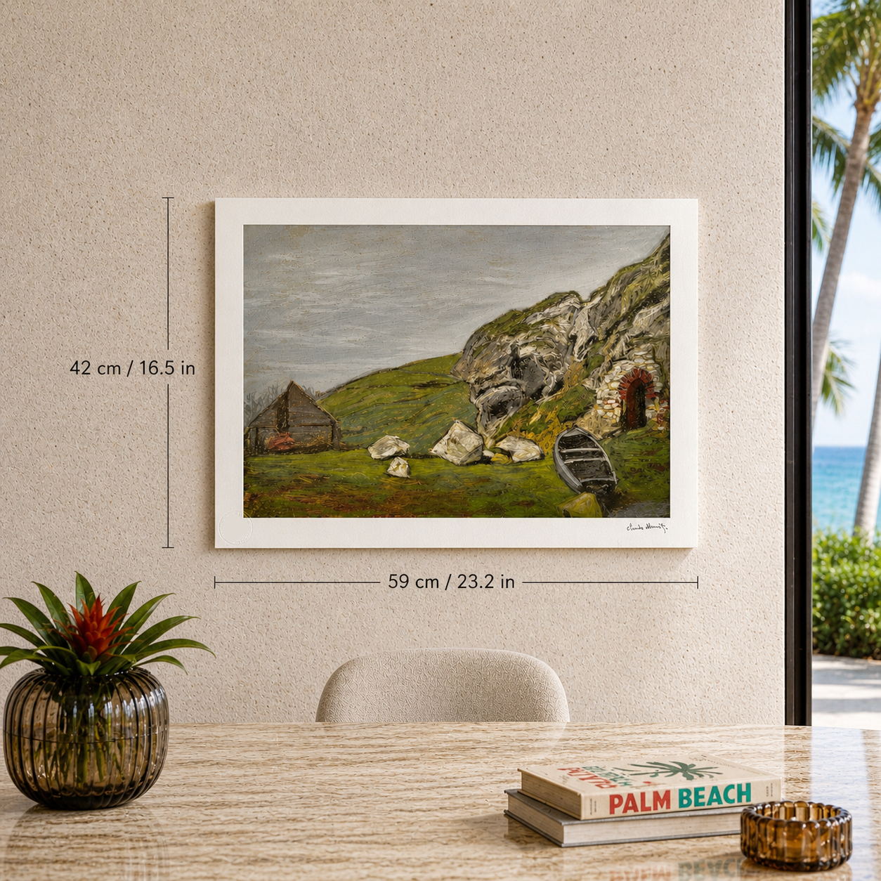Claude Monet Sainte-Adresse de rocks Lithograph Arches 300gsm 42x59 cm