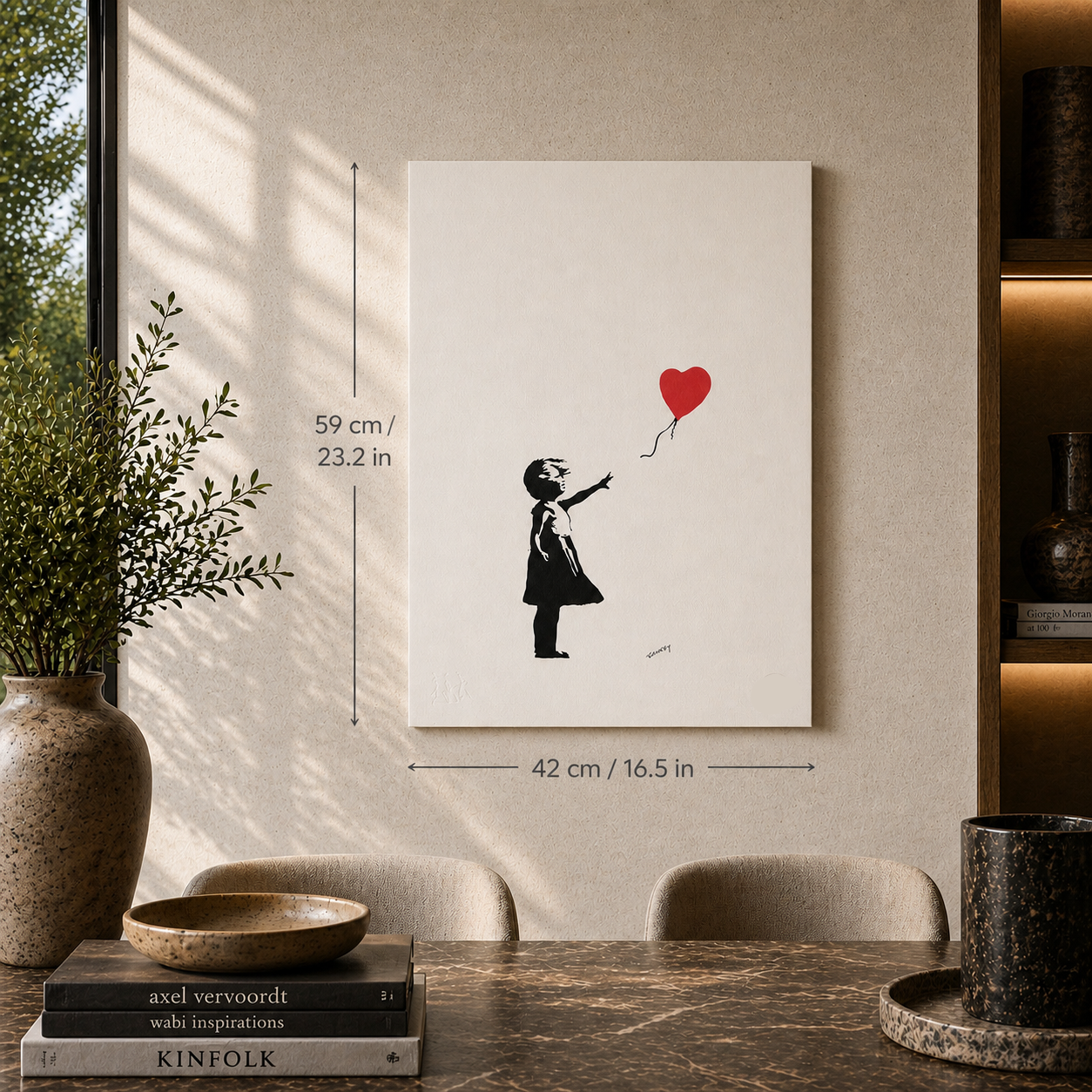 Banksy Girl With the Balloon (Red) Lithograph Arches 300gsm 42x59 cm