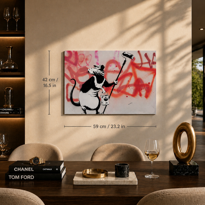 Banksy Rat with Roller Lithograph Arches 300gsm 42x59 cm