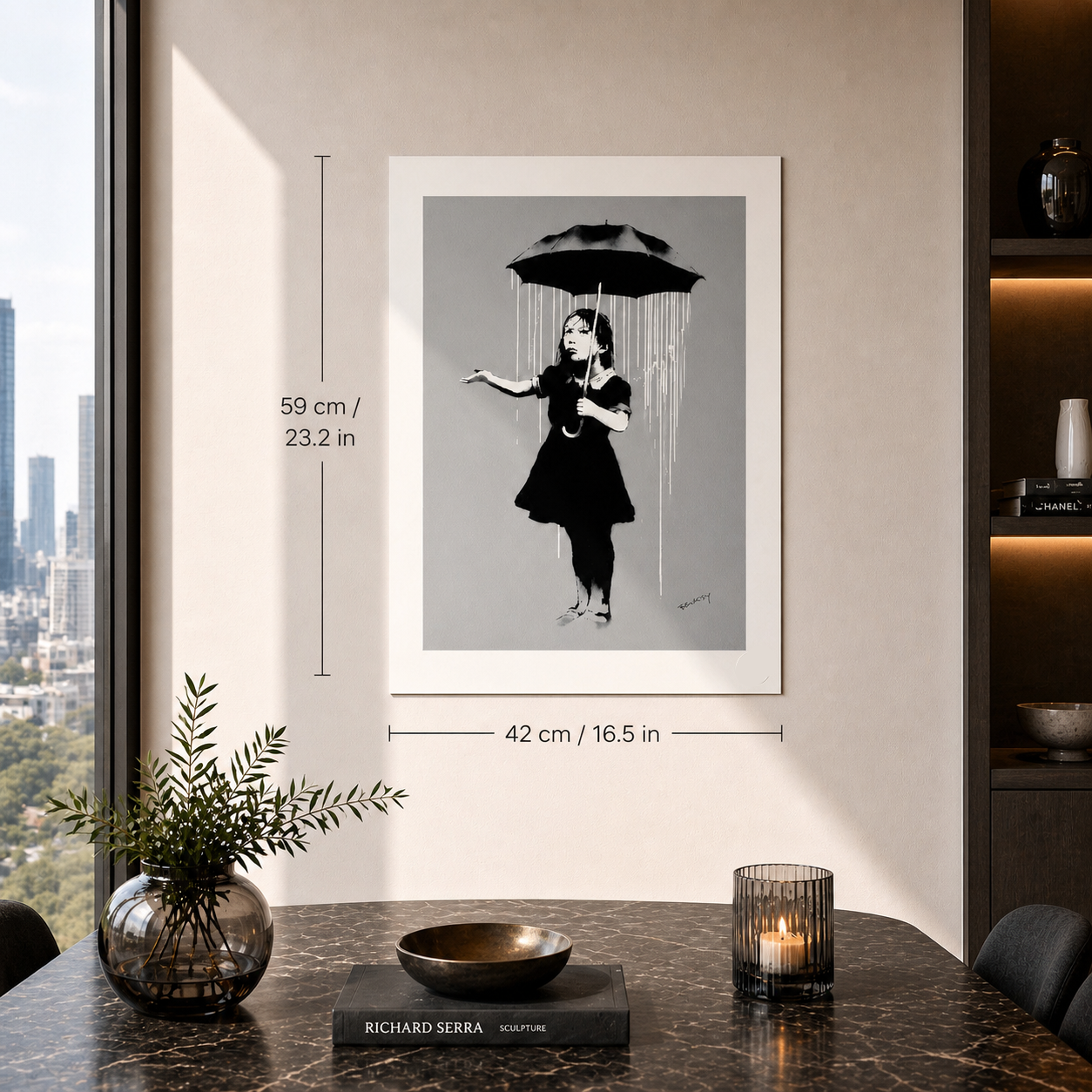 Banksy Girl with Umbrella (Lola) Lithograph Arches 300gsm 42x59 cm