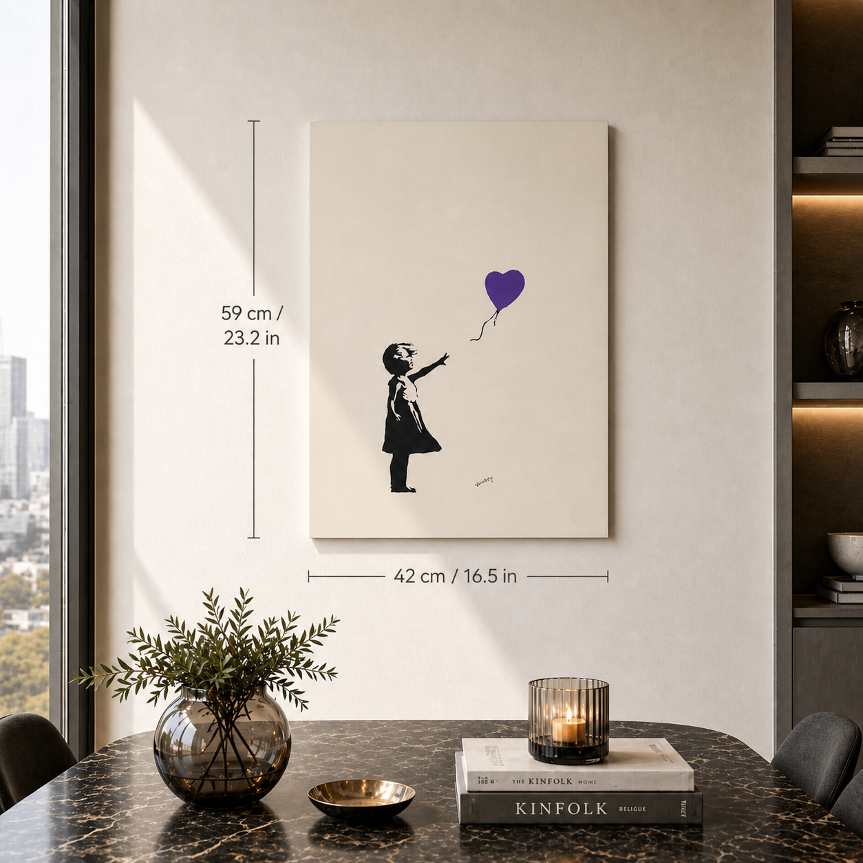 Banksy Girl With the Balloon (Purple) Lithograph Arches 300gsm 42x59 cm