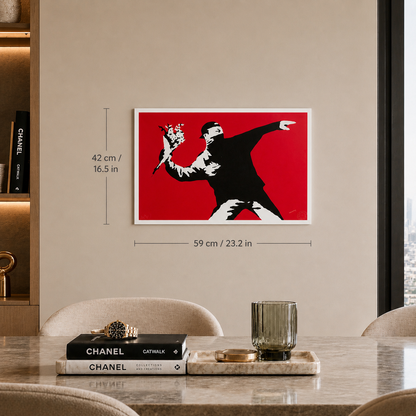 Banksy Love Is in the Air Lithograph Arches 300gsm 42x59 cm